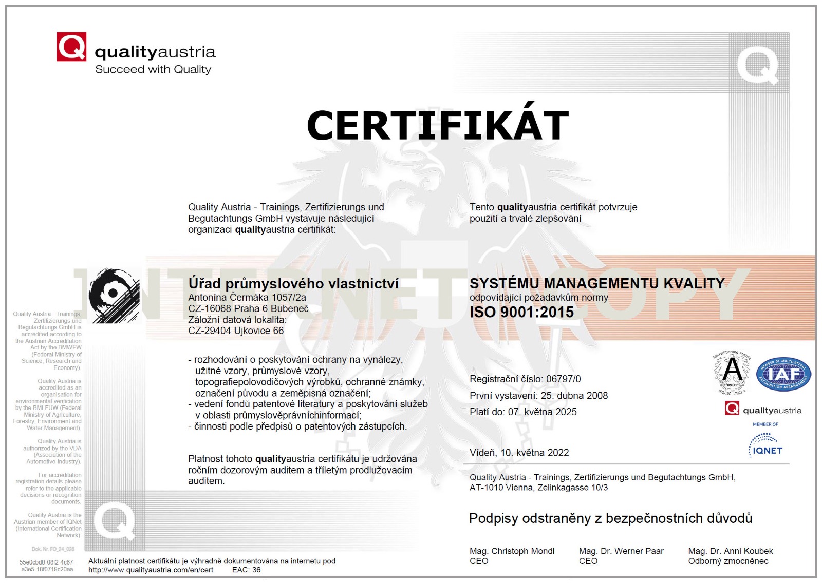 ISO 9001 CZ 2022